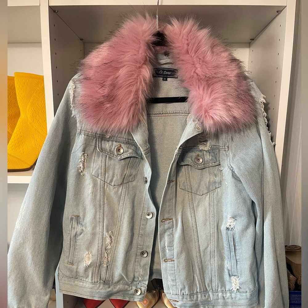 Ci Sono Denim Jacket sz M Jrs. With collar